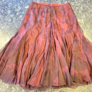 Burgundy ELIE TAHARI 100% Silk Skirt Size 2